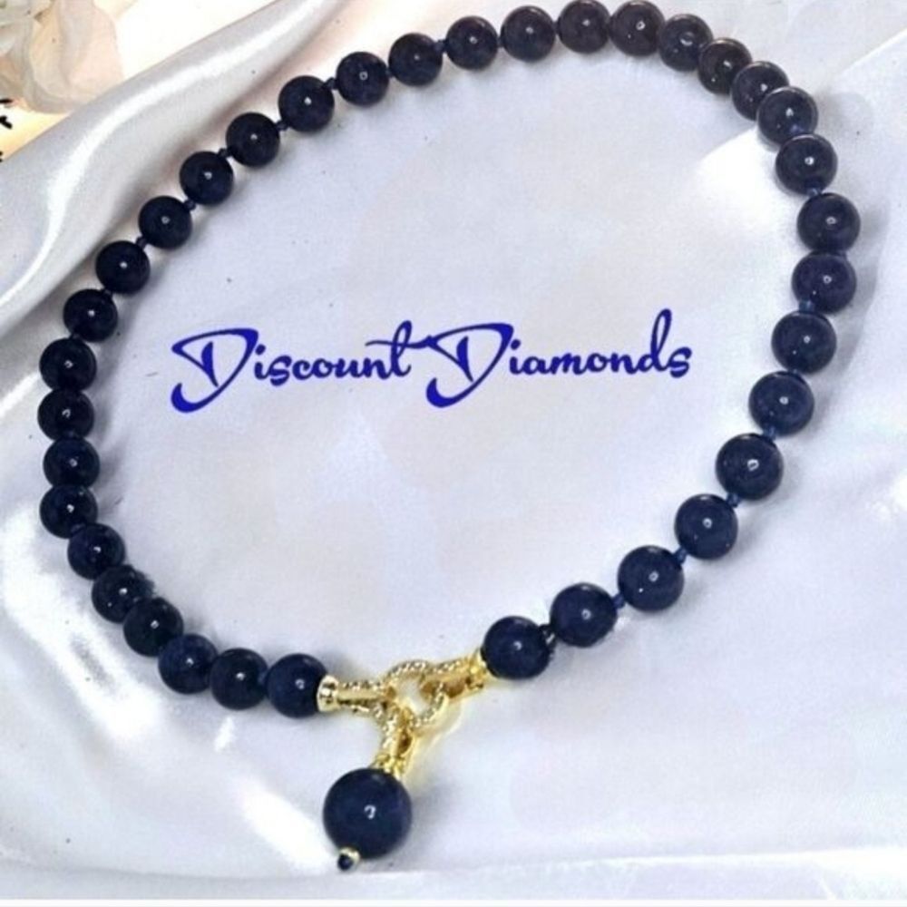 Deep Blue Lapis Lazuli 10mm Necklace Available in 18, 20, 22, and 24 Inches